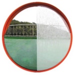 골목길 삼거리 오차없는 스텐 원형 반사경 수리용 빌딩