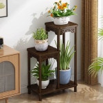 베란다 화분선반 빈티지 철제 장식 스탠드 5층 화단 거치대 빨간꽃 인플루언서 꽃꽂이 3단