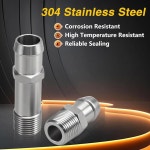 FUSCH 2Pc 업그레이드 스테인리스 스틸 1 2 NPT 히터 호스 피팅 5 8 흡기 피팅 3 4 워터 펌프 소형 블록 쉐보레 엔진 283 305 307 327... 