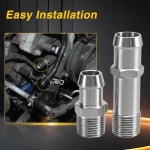 FUSCH 2Pc 업그레이드 스테인리스 스틸 1 2 NPT 히터 호스 피팅 5 8 흡기 피팅 3 4 워터 펌프 소형 블록 쉐보레 엔진 283 305 307 327... 