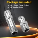 FUSCH 2Pc 업그레이드 스테인리스 스틸 1 2 NPT 히터 호스 피팅 5 8 흡기 피팅 3 4 워터 펌프 소형 블록 쉐보레 엔진 283 305 307 327... 