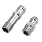 FUSCH 2Pc 업그레이드 스테인리스 스틸 1 2 NPT 히터 호스 피팅 5 8 흡기 피팅 3 4 워터 펌프 소형 블록 쉐보레 엔진 283 305 307 327... 