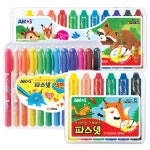 아모스 파스넷 크레파스 크레용 36색 24색 MB 파스넷 크레파스 24색
