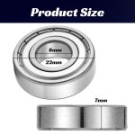 EXERAUO 608 ZZ 스케이트보드 베어링 더블 메탈 밀폐 딥 그루브 8x22x7mm 스틸 미니어처 볼 팩 20개 20