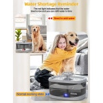 대형견을 위한 2 5Gal 9 5L 반려견 급수대 고양이를 3가지 유동 모드 대형 반려동물