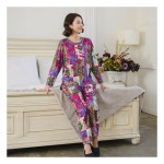 조이마담 엄마옷 조이마담 플라워 배색 홈웨어 상하세트 중년여성의류 H8058