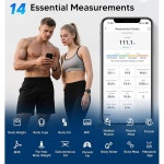 체중 지방 비율을 위한 GE 스마트 저울 올인원 LCD 디스플레이 디지털 욕실 체중계 블루투스 체성분 분석기 앱 정확한 무게 400파운드 180kg