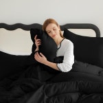 코지럭스 퀸 이불 세트 3피스 솔리드 통기성 퀼트 스타일 침구 세트 럭셔리 소프트 마이크로파이버 다운 대체 담요 1개 베개 커버 2개