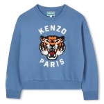 겐조키즈 블루 럭키 타이거 자수 스웨트셔츠 Z256AGWT1
