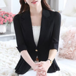 천하오 스몰 정장 코트 쇼트 7부 프릴 쉬폰 여성 얇은 정장 J2098