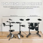 조용한 실리콘 패드가 초급 전자 드럼을 위한 반피 전기 드럼 세트 20 350 사운드 2 페달 블루투스 스틱 스툴 헤드폰 6 오디오 케이블