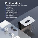 숨겨진 여과 기능이 2 5갤런 어항 작은 수족관 스타터 키트 3색 조명 베타 새우 구피 엔젤피쉬용 셀프 클리닝 나노 탱크