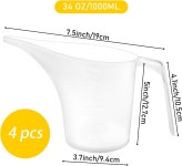 깔때기 피처 4팩 플라스틱 계량컵 긴 스파우트 베이크웨어용 대형 팬케이크 반죽 머핀 케이크 비누 만들기 물뿌리개