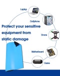정전기 방지 매트 ESD 테이블 키트 - 단자 접지 코드와 전자 제품 납땜 PC 회로 기판 파란색 을 위한 조절 가능한 손목 스트랩이 17 x25 작업대