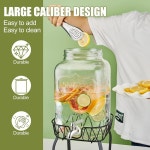 스탠드 뚜껑이 7 6l 2갤런 음료 디스펜서 18 8 스테인리스 스틸 수도꼭지 - 메이슨 병 파티용 유리 디스펜서