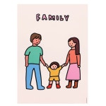 제로퍼제로 제로퍼제로 A3 가족그림 일러스트 포스터 아기방꾸미기 02 패밀리 4