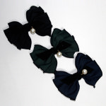 올리비나 챠밍 헤어핀 벨벳 포인트 리본 머리핀