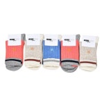 여성 배색 포인트 5켤레 양말 라인 중목