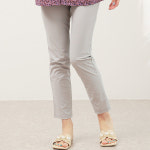 백합사 엄마옷 아이스 슬림 일자핏 밴딩바지 여름스판 팬츠 미시 마담 중년의류 그레이60 88 SBPN60