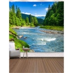 자연풍경 대형 천 패브릭 터 하늘 가림막 태 트리 가리개