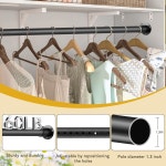 옷장 막대 견고한 내구성을 위한 17 110 조절식 옷걸이용 직경 1 3 헤비 듀티 옷장용 프리미엄 금속 기둥