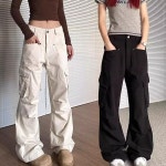 여자 사계절 외출 바지 카코 포켓 와이드 앞 주머니 바지
