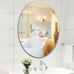 붙이는 안전 거울 욕실 현관 벽부착 타원 사각 A형