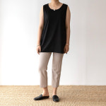 코코세븐 여성 스판 트임 레이어드 기본 이너 롱 나시 티셔츠 L 88 99