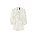 앞리본 볼륨소매 블라우스 J253MSC002