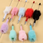 파스텔클레이 5개입 스트링 비즈 구슬 밍크 퍼털 볼펜 베이비 퍼 볼펜 가- 00-116