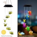 모타임 LED 솔라 비 윈드 차임 홈 가든 장식용 25 모바일 걸이 자동 조명 변경 허니비 Glass