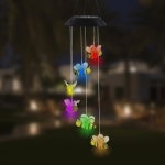 모타임 LED 솔라 비 윈드 차임 홈 가든 장식용 25 모바일 걸이 자동 조명 변경 허니비 Glass