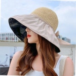 끌레아 밀짚 썬캡 왕골 챙 여름 와일드 썬바이저 모자