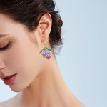 판다홀 100개 투명 녹색 아크릴 꽃 구슬 잎 펜던트 15x15mm DIY 주얼리 제작용