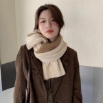 겨울 머플러 따뜻한 투톤 울 니트 목도리 방한용품 넥워머 남여공용 데일리룩