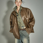 딘트 빈티지 레더 블루종 j2865