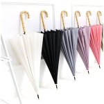 16개의 리브가 메이춘 수동 개폐 우산 - 내구성 튼튼함 210T 섬유 방수 스포츠용 방풍