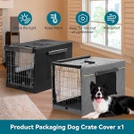 PETSFIT 36 와이어 도그 상자 커버 이중 도어 메쉬 창 탈부착 가능한 상단 후면 플랩 30 5 L x 19 5 W x 21 5 H