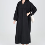 모이르벨라 여성용 세르 카라 오버핏 롱 원피스 카키베이지 A24FW2-A0743