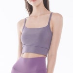 요가나시탑 밴딩 나시 스포츠 브라탑 운동 패드포함 라벤더 1P 끈