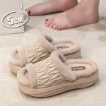 여성용 슬리퍼 털있는 방지 두꺼운 겨울 가 위해 02 38 39 37 38사이즈 착 03 카키 한줄 플립플랍