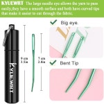 KYUEWRT 10Pcs 실 다닝 태피스트리 바늘 알루미늄 저장 튜브가 대형 빅 직조 바늘 구부러진
