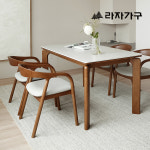 라자가구 라자가구 고무나무 SE0 원목 라운드 디자인 1인 가죽 식탁의자 카페의자