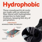 순수 운동선수 초박형 경량 스키 양말 - 스노보드 양말 메리노 3 Pairs - Small