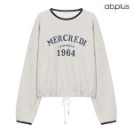 에이비플러스 AB PLUS ab plus ab plus 배색 포인트 스트링 맨투맨 티셔츠