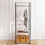 60행거 고정식선반 사다리 조립식옷걸이 튼튼한수납장원목 시스템 철제 스탠드 600 튼튼한헹거