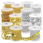 롤체인비드 체인비드 타래 롤 체인구슬 장식비즈 - 44종 체인비드 타래비드 롤체인비드 체인구슬 국화 중 국화 중 - 1개