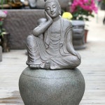 야외 석등 화단 인테리어 조경석 정원꾸미기 가드닝 돌탑 1 전기받이 더블 경사 커피색 높이