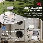 ZOES 홈웨어 4단 의류 건조대 접이식 세탁실 기숙사 확장 가능한 견고한 금속 디자인을 위한 세탁 29 X 11 5 53