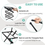 ZOES 홈웨어 4단 의류 건조대 접이식 세탁실 기숙사 확장 가능한 견고한 금속 디자인을 위한 세탁 29 X 11 5 53